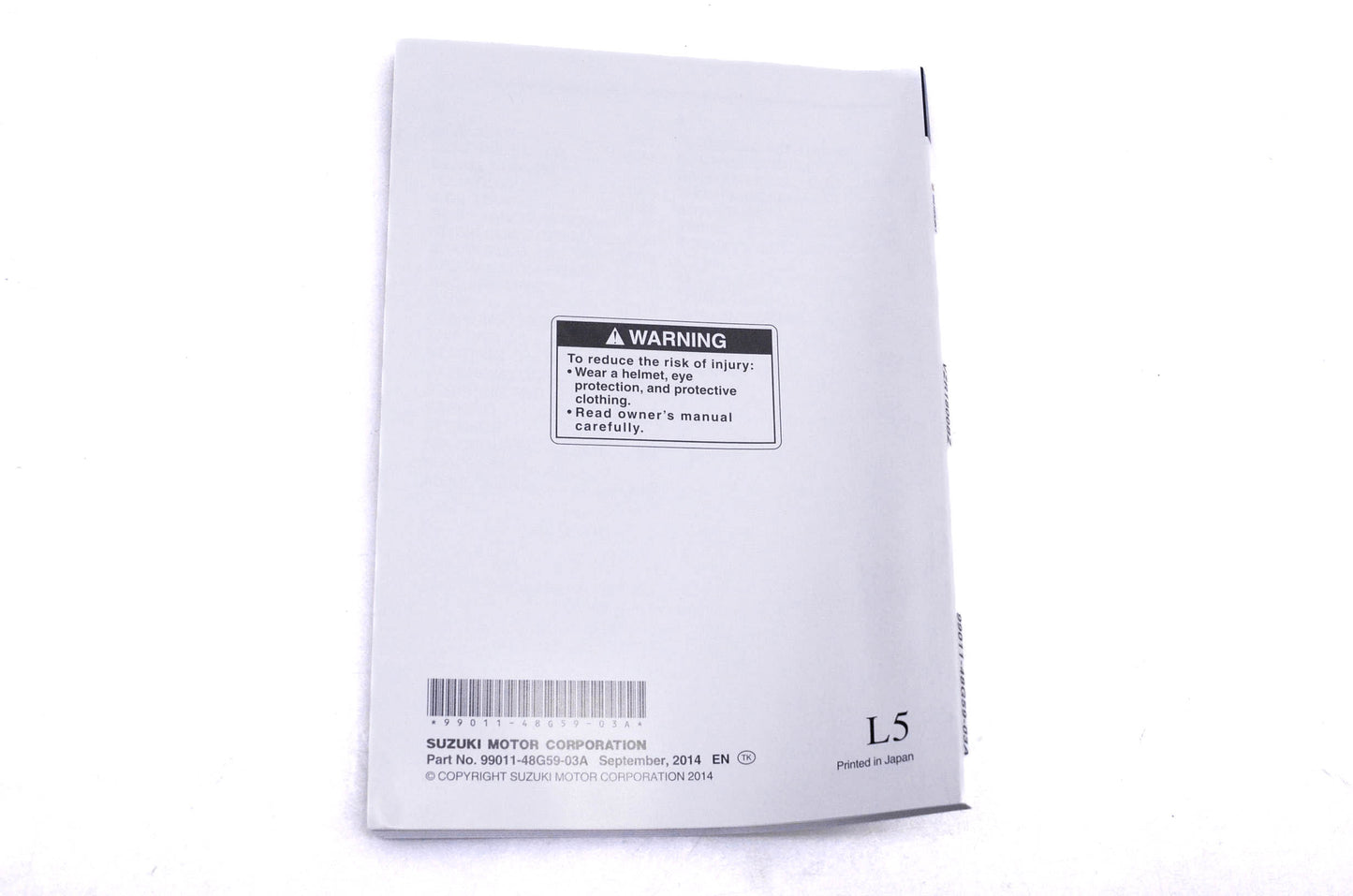 OEM Suzuki 99011-48G59-03A VZR1800BZ L5 Owner's Manual