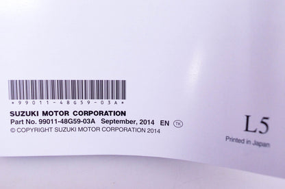 OEM Suzuki 99011-48G59-03A VZR1800BZ L5 Owner's Manual