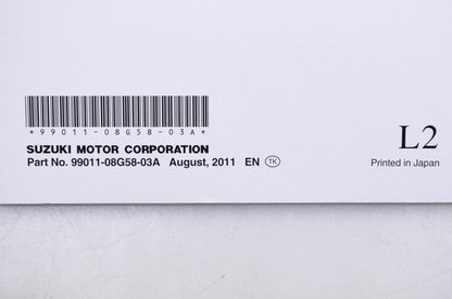 OEM Suzuki 99011-08G58-03A DR-Z125/L L2 Owner's Manual