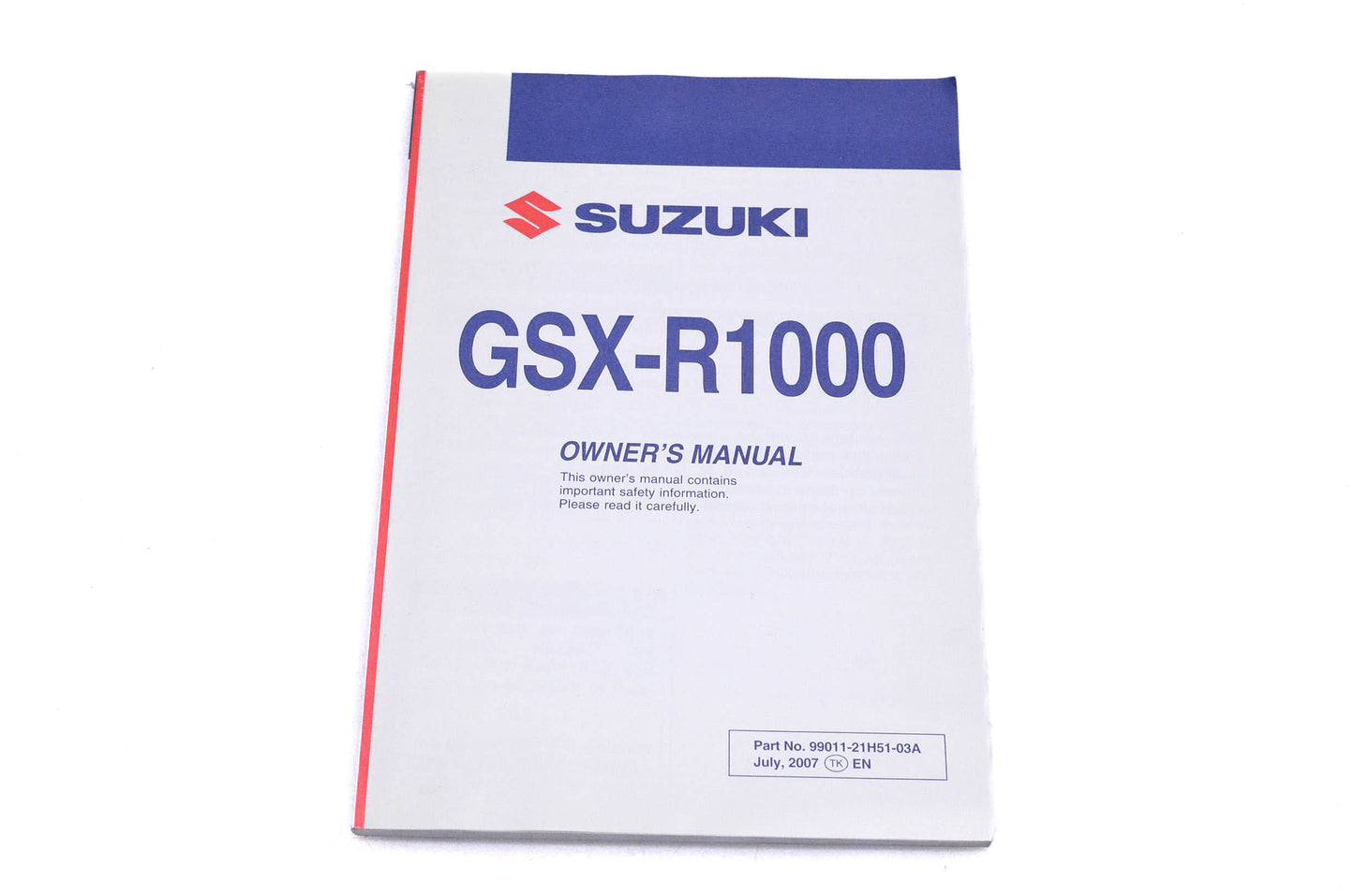 OEM Suzuki 99011-21H51-03A GSX-R1000 K8 Owner's Manual