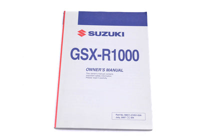 OEM Suzuki 99011-21H51-03A GSX-R1000 K8 Owner's Manual