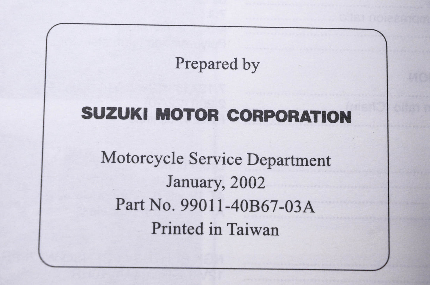 OEM Suzuki 99011-40B67-03A LT80 K3 Owner's Manual