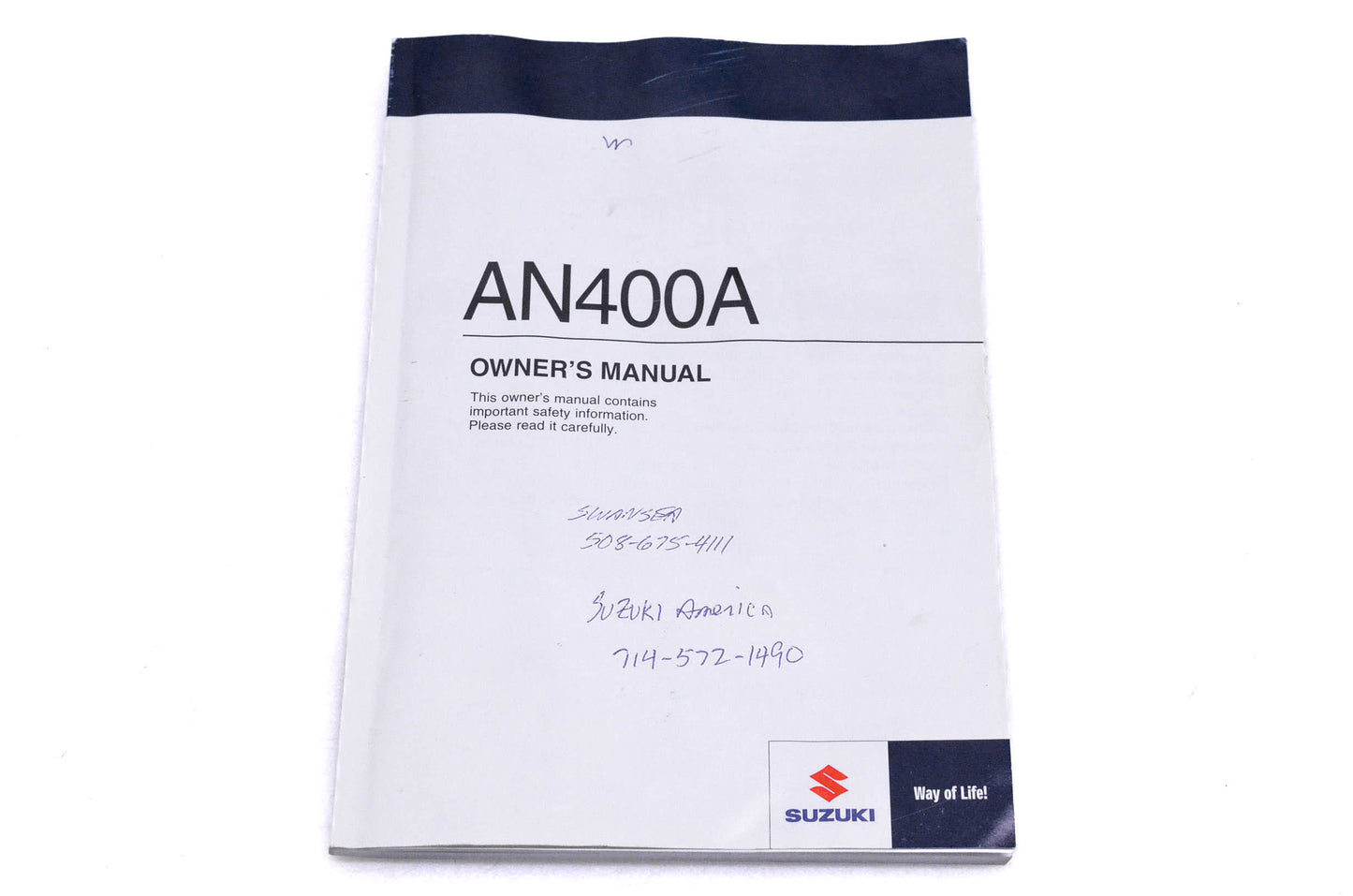 OEM Suzuki 99011-05H73-03A AN400A L2 Owner's Manual