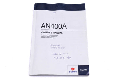 OEM Suzuki 99011-05H73-03A AN400A L2 Owner's Manual