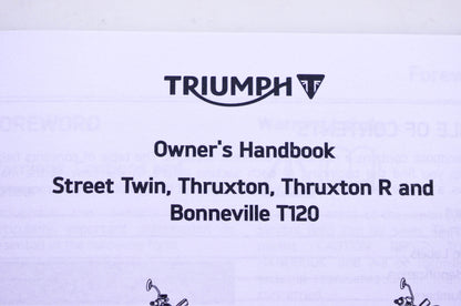 New OEM Triumph 3852287, T3852287-US Street Twin Thruxton Bonneville Owner's Handbook Kit NOS