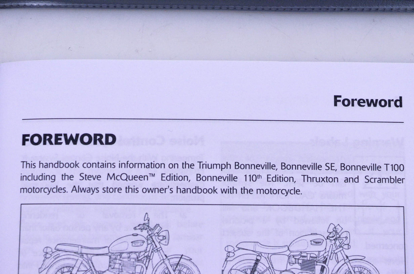 New OEM Triumph 3851860, T3851860-US Bonneville Thruxton Scrambler Owner's Handbook Kit NOS