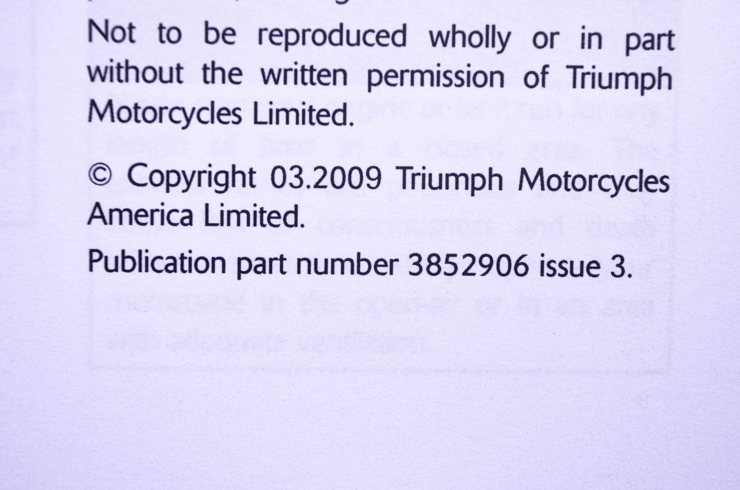 New OEM Triumph 3852906 Rocket III Owner's Handbook Kit NOS