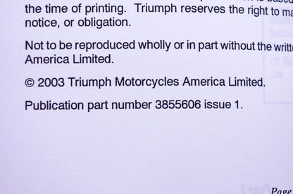 OEM Triumph 3855606 Daytona 955i T595 Speed Triple Owner's Handbook Kit