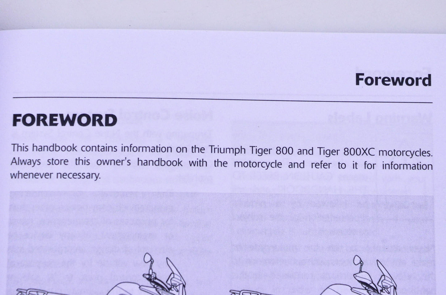 New OEM Triumph 3855157 Tiger 800/XC Owner's Handbook Kit NOS