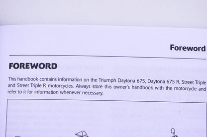 New OEM Triumph 3853116 Daytona 675 Street Triple Owner's Handbook Kit NOS