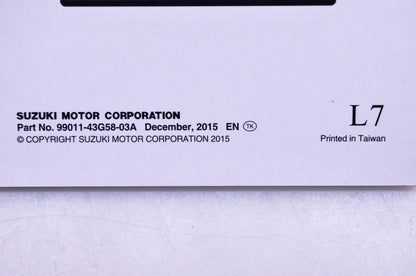New OEM Suzuki 99011-43G58-03A LT-Z50 L7 Owner's Manual NOS