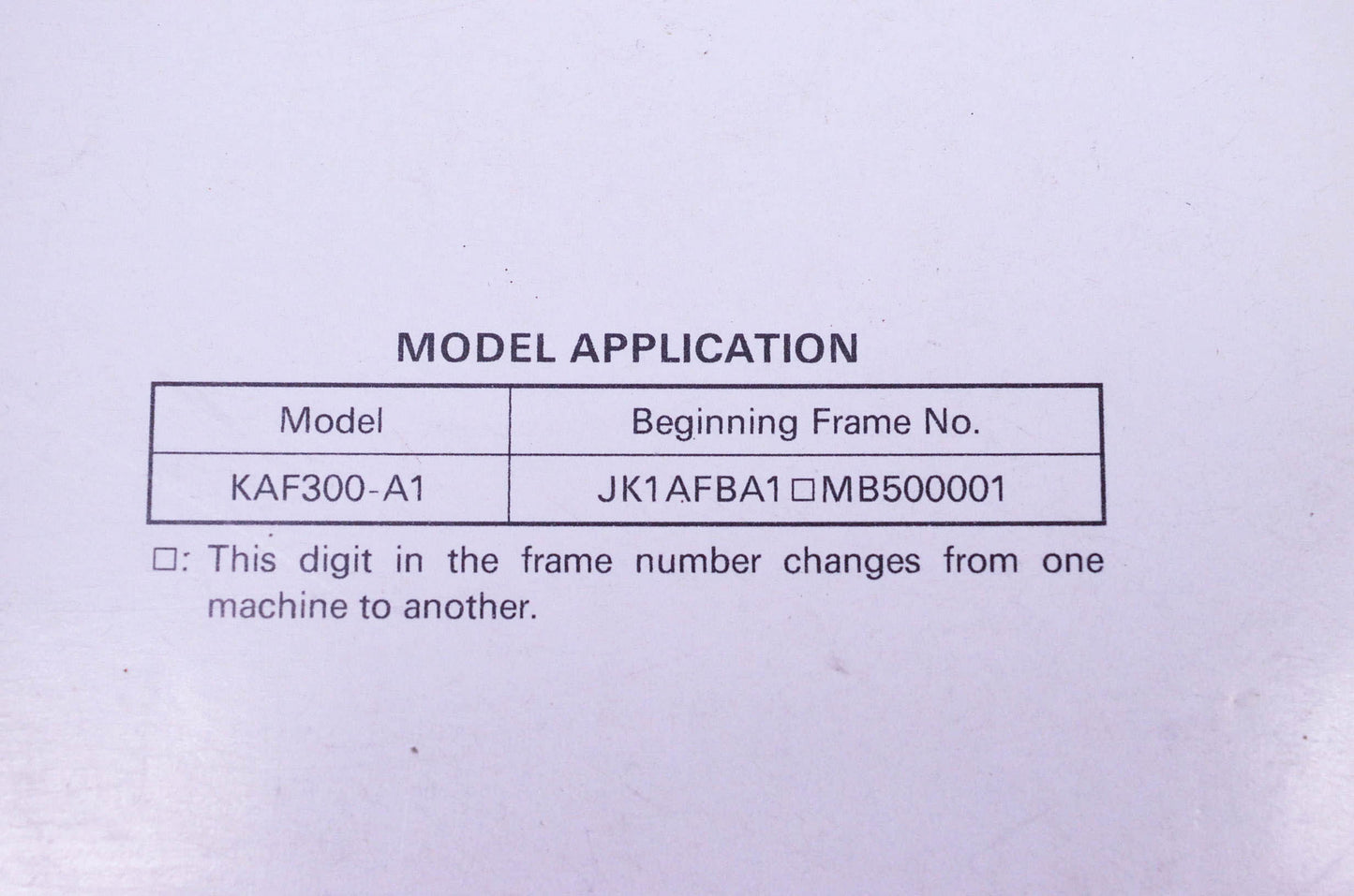 OEM Kawasaki 99924-1146-01 Mule 500 KAF300-A1 UTV Service Manual