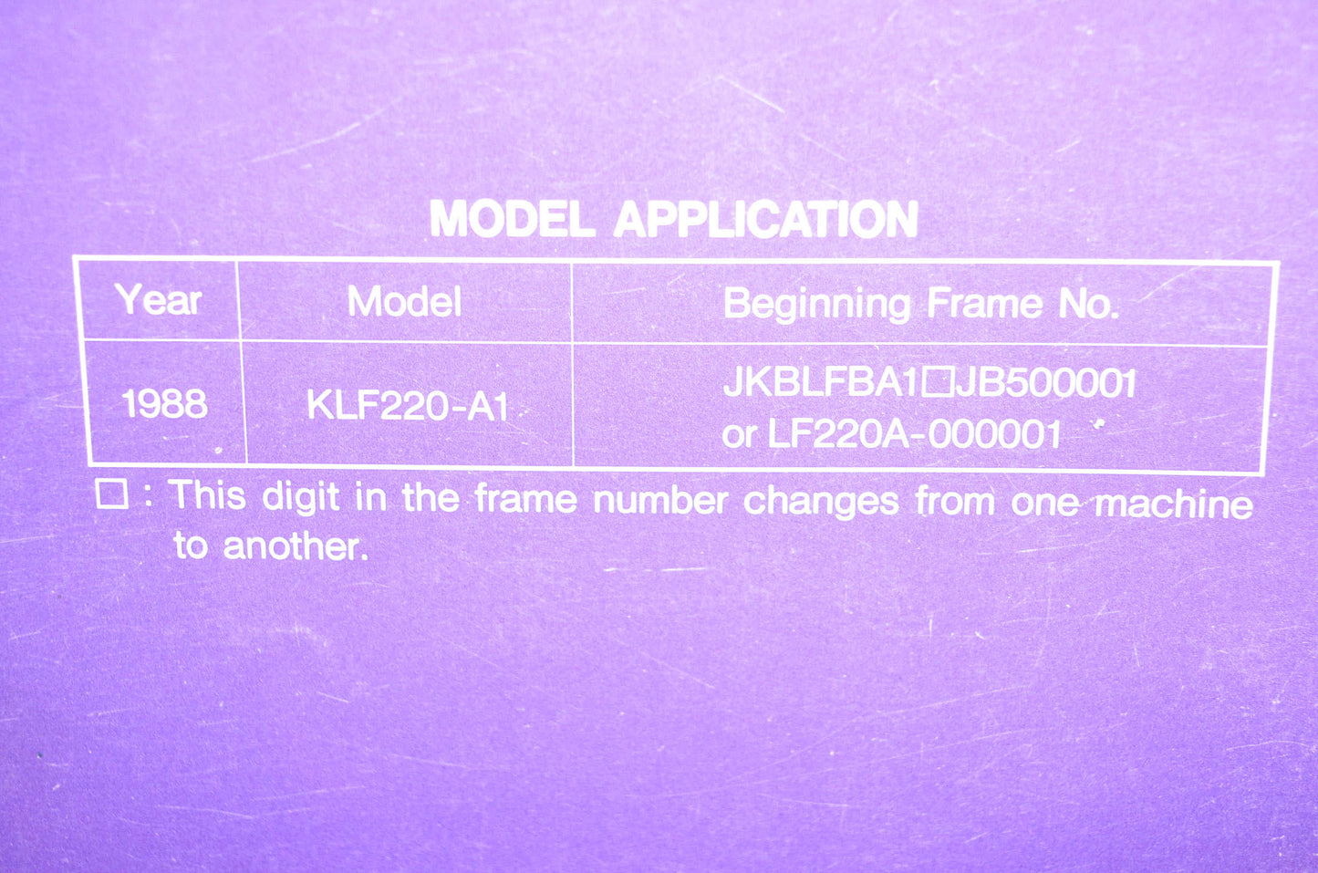 OEM Kawasaki 99924-1096-01 KLF220-A1 Bayou Service Manual
