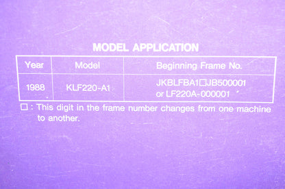 OEM Kawasaki 99924-1096-01 KLF220-A1 Bayou Service Manual