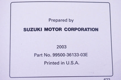 OEM Suzuki 99500-36133-03E DL-650/A K4 K5 K6 K7 Service Manual
