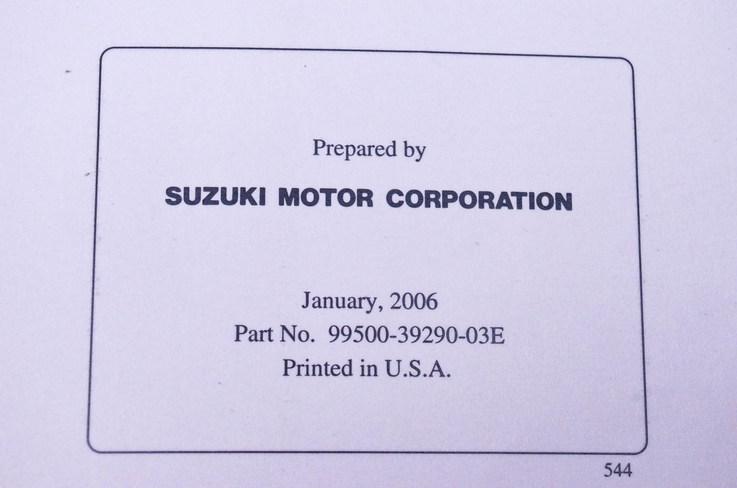 OEM Suzuki 99500-39290-03E VZR1800 Service Manual