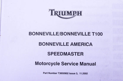 OEM Triumph T3850902 Bonneville Speedmaster Service Manual