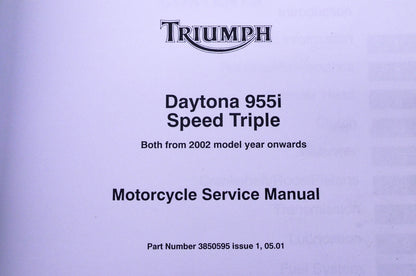OEM Triumph 3850595 Daytona 955i Speed Triple Service Manual