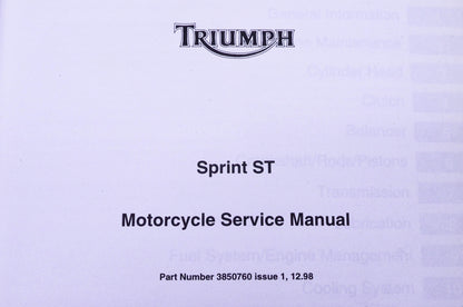 OEM Triumph 3850760 Sprint ST Service Manual