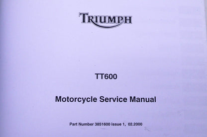 OEM Triumph 3851600 TT600 Motorcycle Service Manual