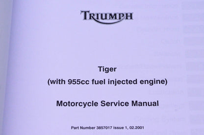 New OEM Triumph 3857017 Tiger 955cc Service Manual NOS