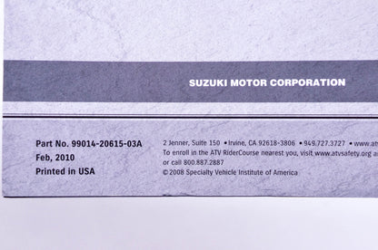 New OEM Suzuki 99014-20615-03A ATV Tips & Practice Guide Manual NOS