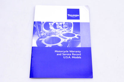 New OEM Triumph 3855007 Motorcycle Warranty & Service Record Manual NOS