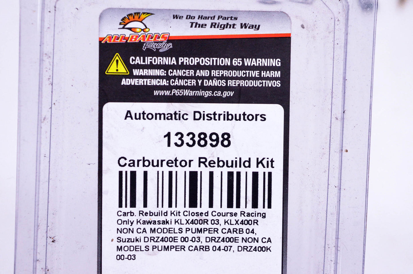 All Balls 133898, 72-1260, 26-1498 Carburetor Rebuild Kit NOS