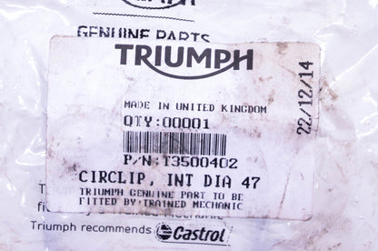 New OEM Triumph T3500402 Circlip NOS
