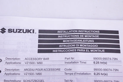 New OEM Suzuki 99000-99074-79N Crash Guard Bar Kit NOS