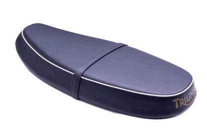 New OEM Triumph 2301932, 2301935 Black Bench Seat With White Trim NOS