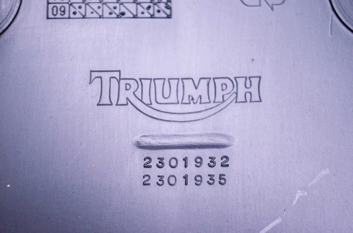 New OEM Triumph 2301932, 2301935 Black Bench Seat With White Trim NOS