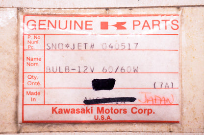 New OEM Kawasaki 040517 12v 60/60w Bulb NOS