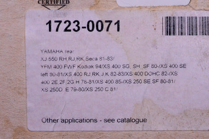 Parts Unlimited 1723-0071, 2066 SBS Brake Shoe Kit NOS