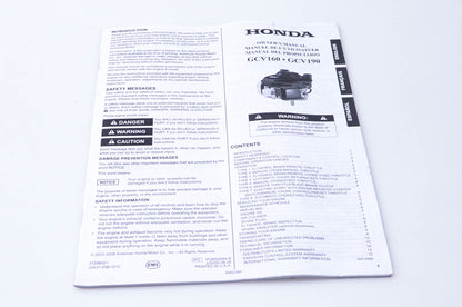 New OEM Honda 31Z8B021 GCV160 GCV190 Owner's Manual NOS