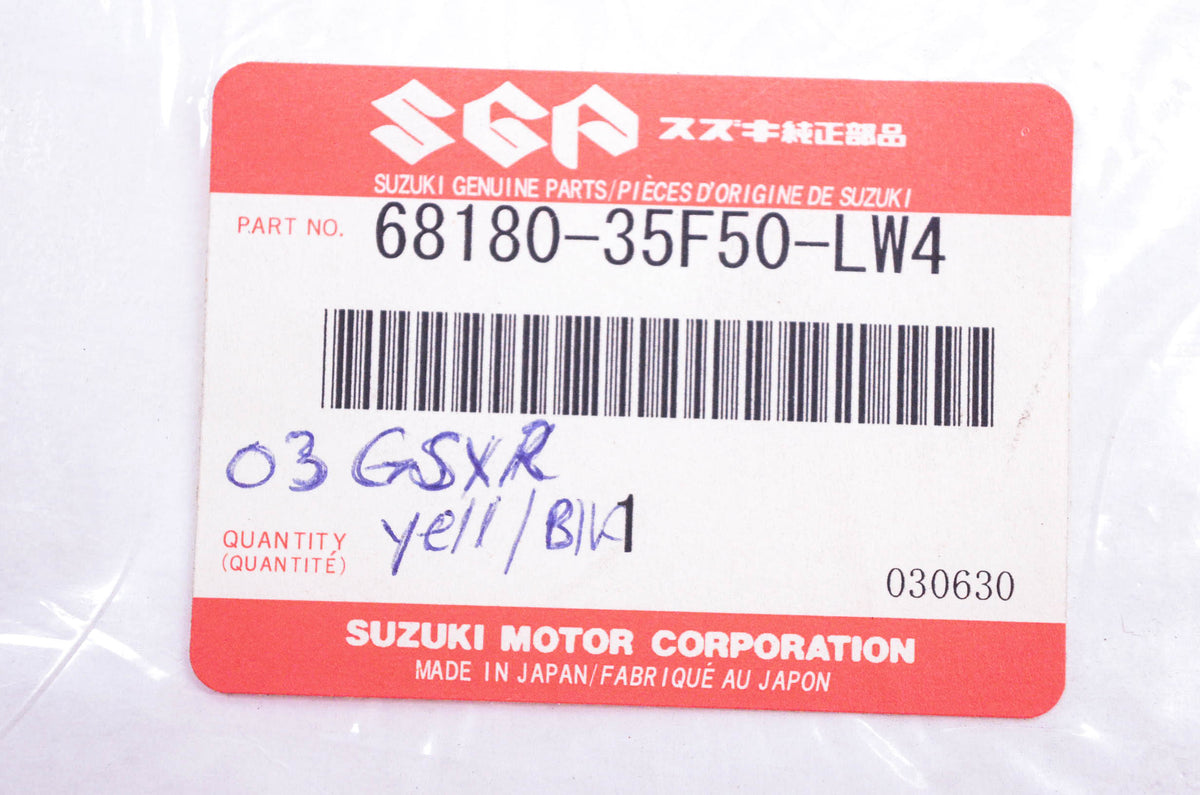 New OEM Suzuki 68180-35F50-LW4 Lower Right Decal Tape Kit NOS