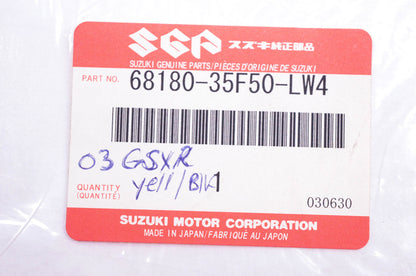New OEM Suzuki 68180-35F50-LW4 Lower Right Decal Tape Kit NOS