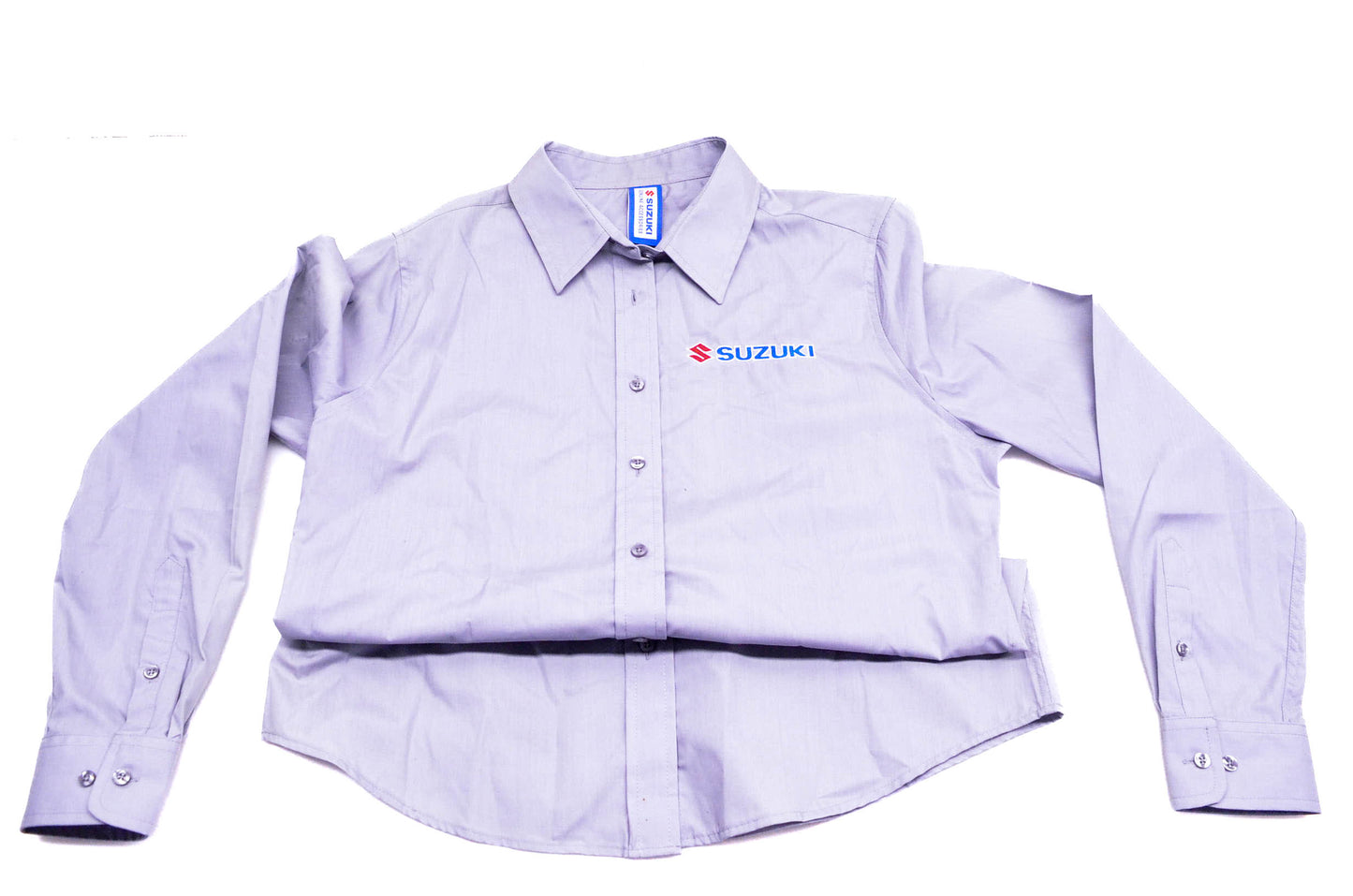 New OEM Suzuki Ladies Medium Grey Long Sleeve Button Up Shirt NOS