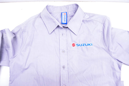 New OEM Suzuki Ladies Medium Grey Long Sleeve Button Up Shirt NOS
