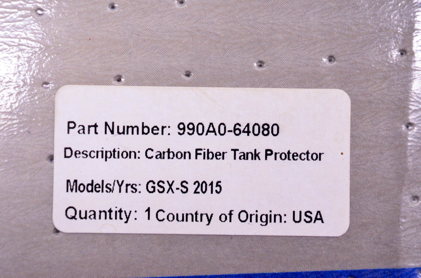 New OEM Suzuki 990A0-64080 GSX-S2015 Carbon Fiber Tank Protector NOS