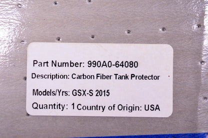New OEM Suzuki 990A0-64080 GSX-S2015 Carbon Fiber Tank Protector NOS