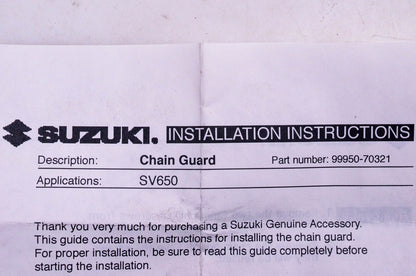 New OEM Suzuki 99950-70321 Caron Fiber Chain Guard NOS