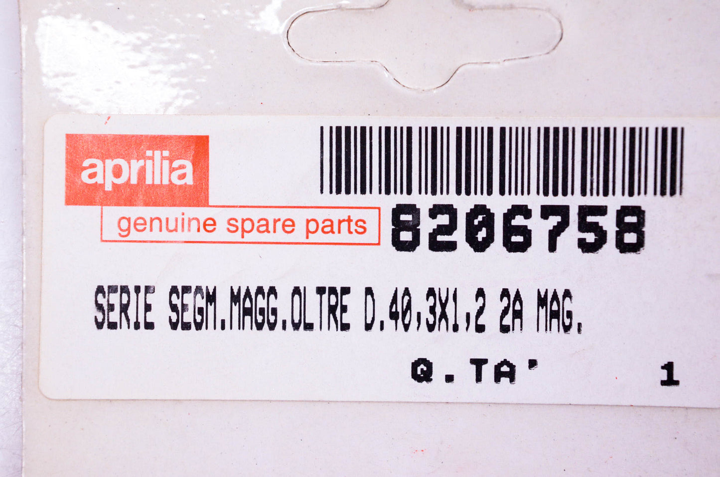 Aprilia 8206758 Piston Ring Kit NOS