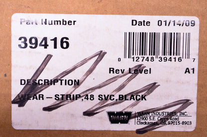 Warn 39416 48" Plow Wear Bar NOS