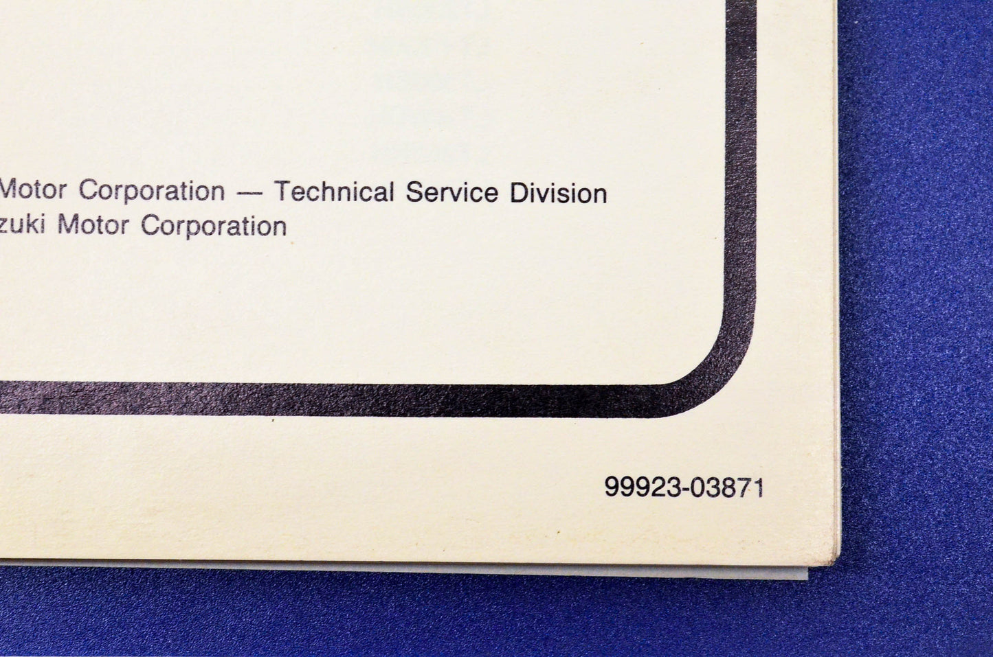 OEM Suzuki 99923-03871 1987 "H" Model Service Manual