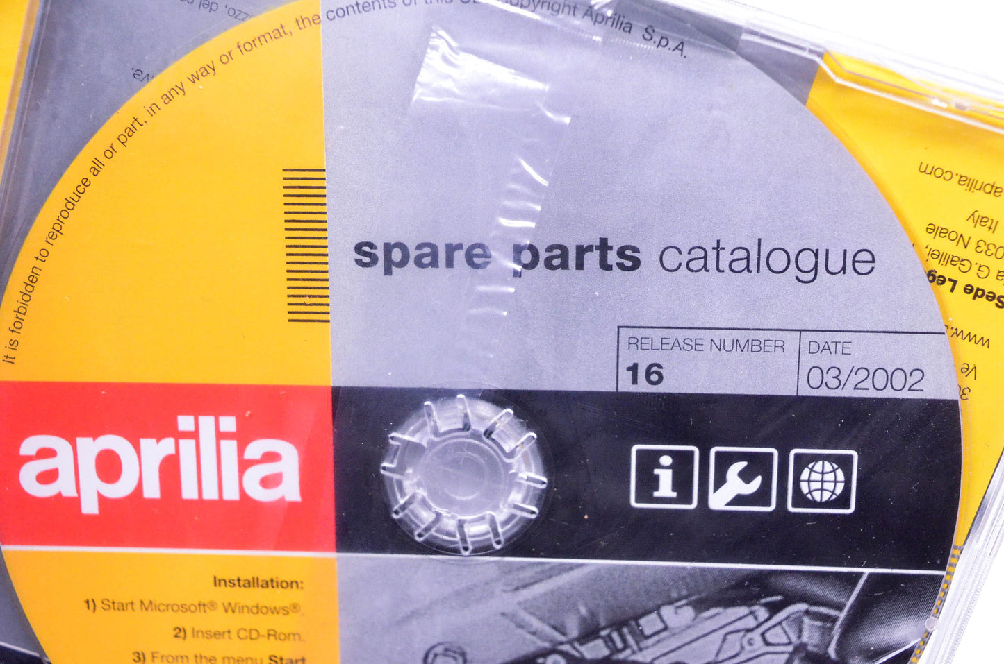 Aprilia Spare Parts Catalogue CD-ROM NOS