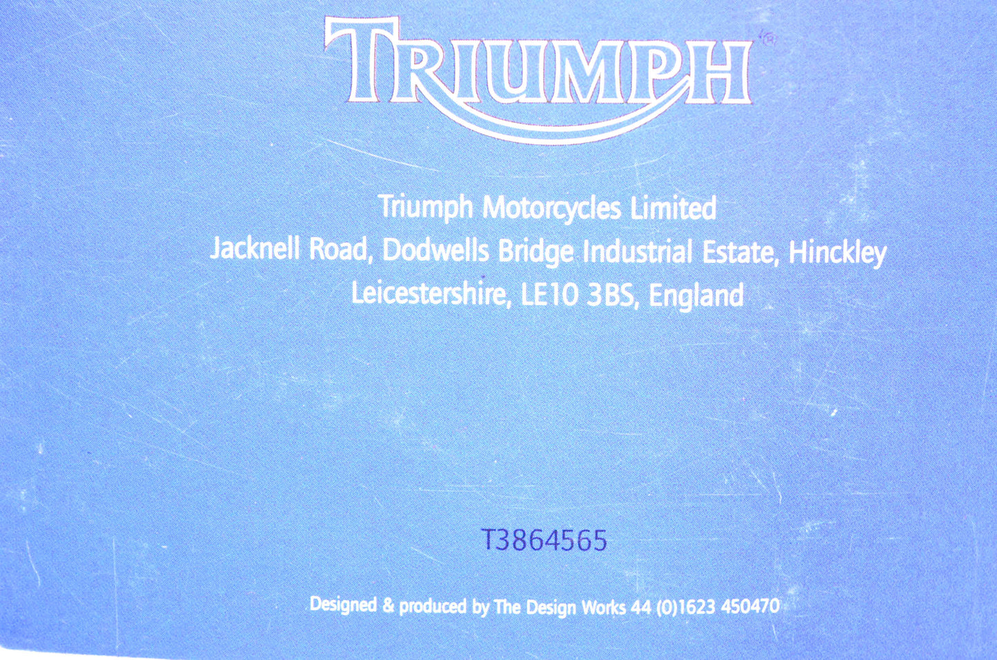 OEM Triumph T3864565 Blue Book 2000