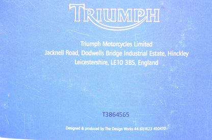OEM Triumph T3864565 Blue Book 2000