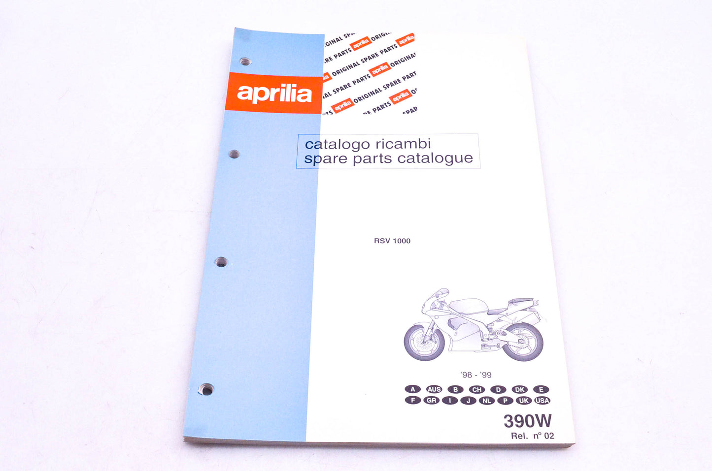 Aprilia 88390W0 RSV1000 390W 1998-99 Parts Catalogue