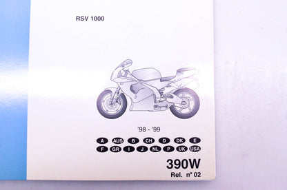 Aprilia 88390W0 RSV1000 390W 1998-99 Parts Catalogue